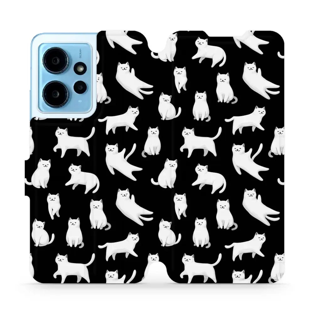 Handyhülle mit klappe für Xiaomi Redmi Note 12 4G, Mobiwear Book, Luna-Kätzchen