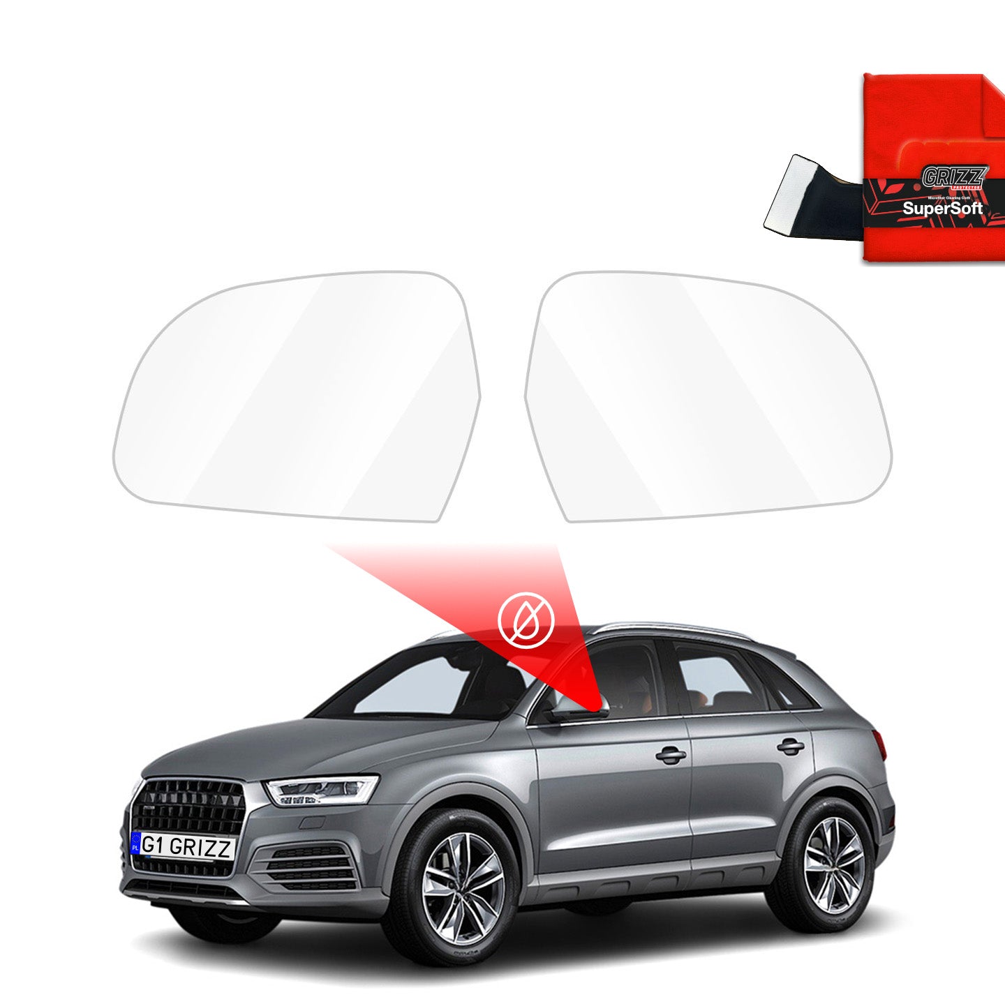Regenschutzfolie Grizz Protector für Außenspiegel - Audi Q3 8U (2011-2018)