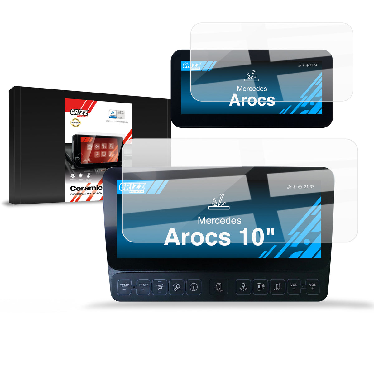 Keramische Autodisplayfolie 2in1 für Mercedes Arocs (2018-2024), Grizz Protector