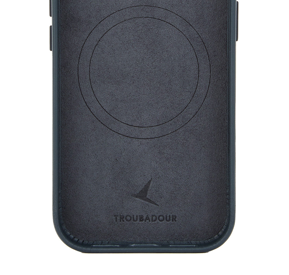 Handyhülle für iPhone 18 Pro, Troubadour Full Leather Case für MagSafe, Graphit (7/9)