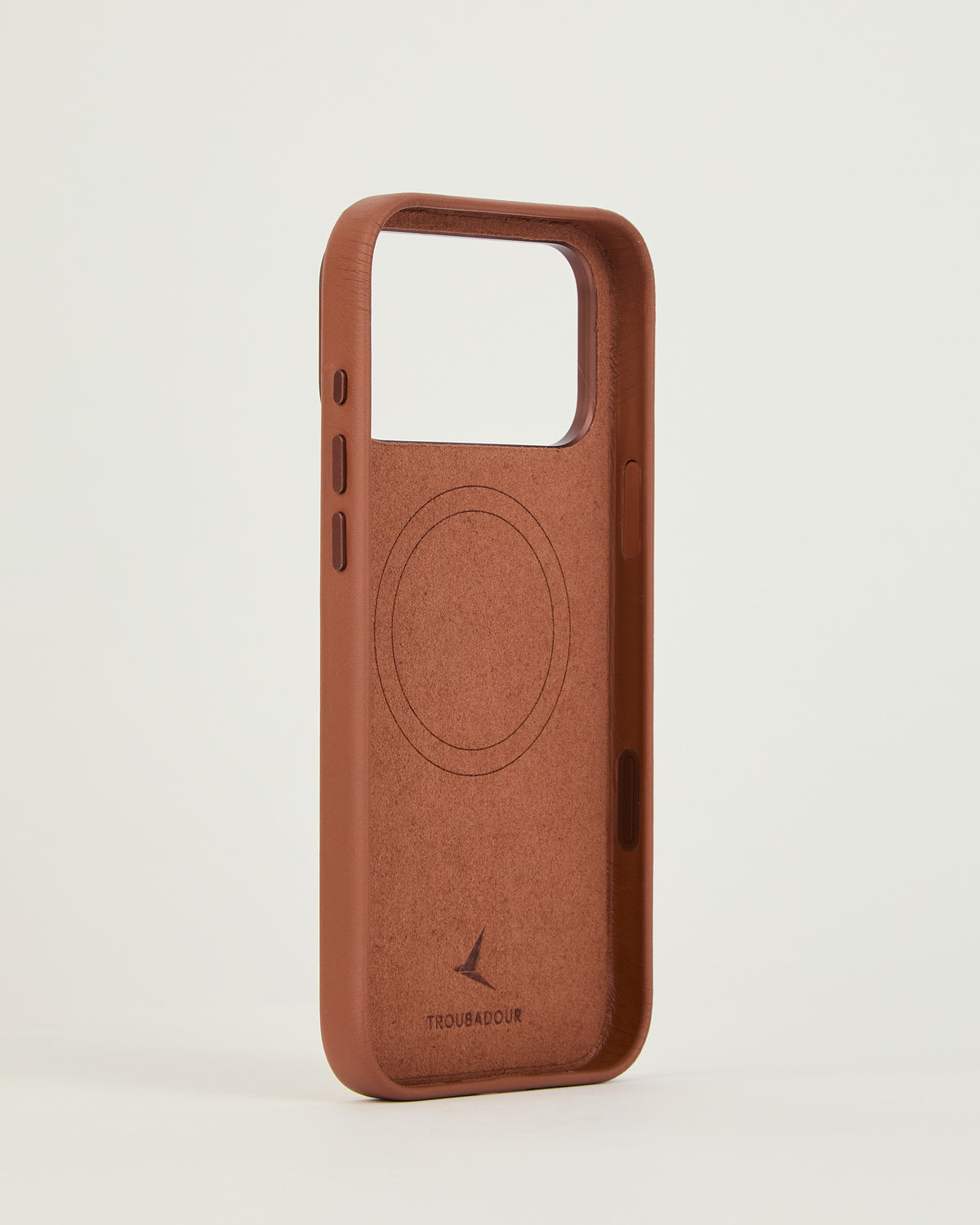 Handyhülle für iPhone 18 Pro Max, Troubadour Full Leather Case für MagSafe, Braun (9/10)