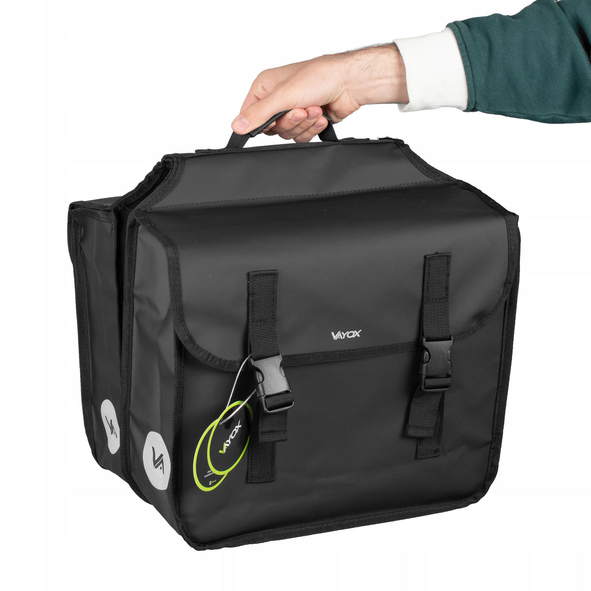 Doppelte Fahrradtasche für den Gepäckträger, Vayox VA0447 29L, Schwarz