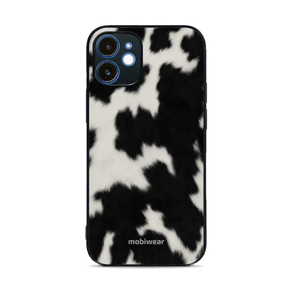 Handyhülle für iPhone 12, Mobiwear Glossy Case, Kuhfell-Optik