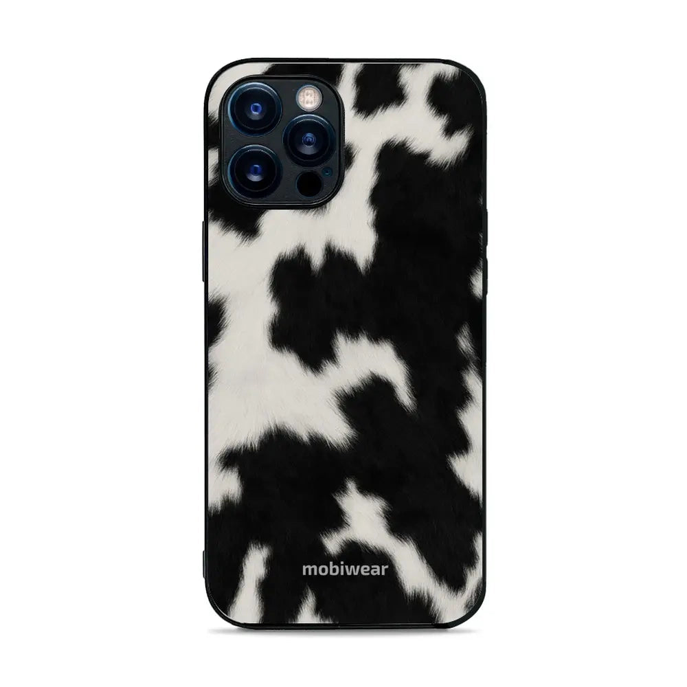 Handyhülle für iPhone 12 Pro Max, Mobiwear Glossy Case, Kuhfell-Optik