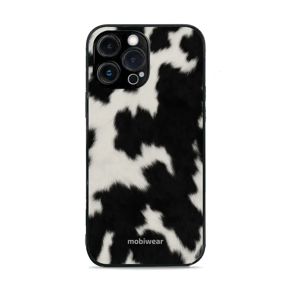 Handyhülle für iPhone 13 Pro Max, Mobiwear Glossy Case, Kuhfell-Optik