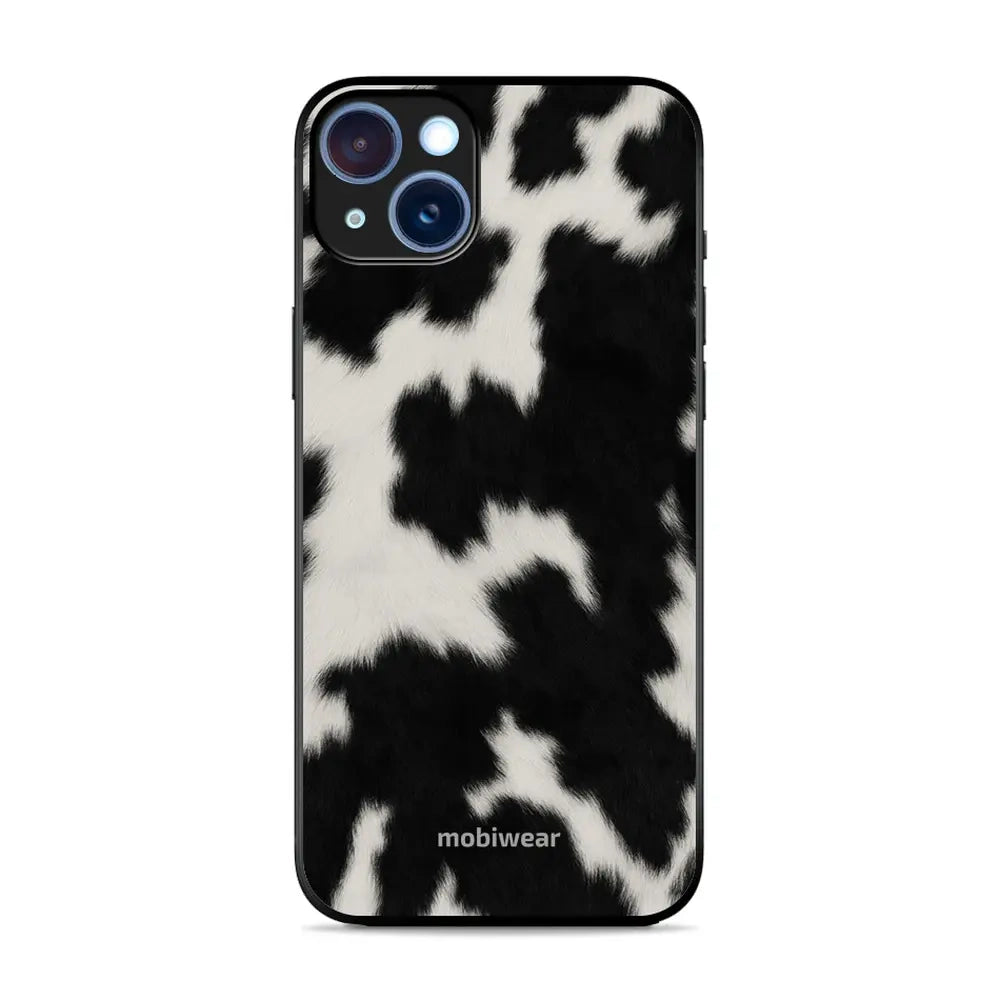 Handyhülle für iPhone 15 Plus, Mobiwear Glossy Case, Kuhfell-Optik