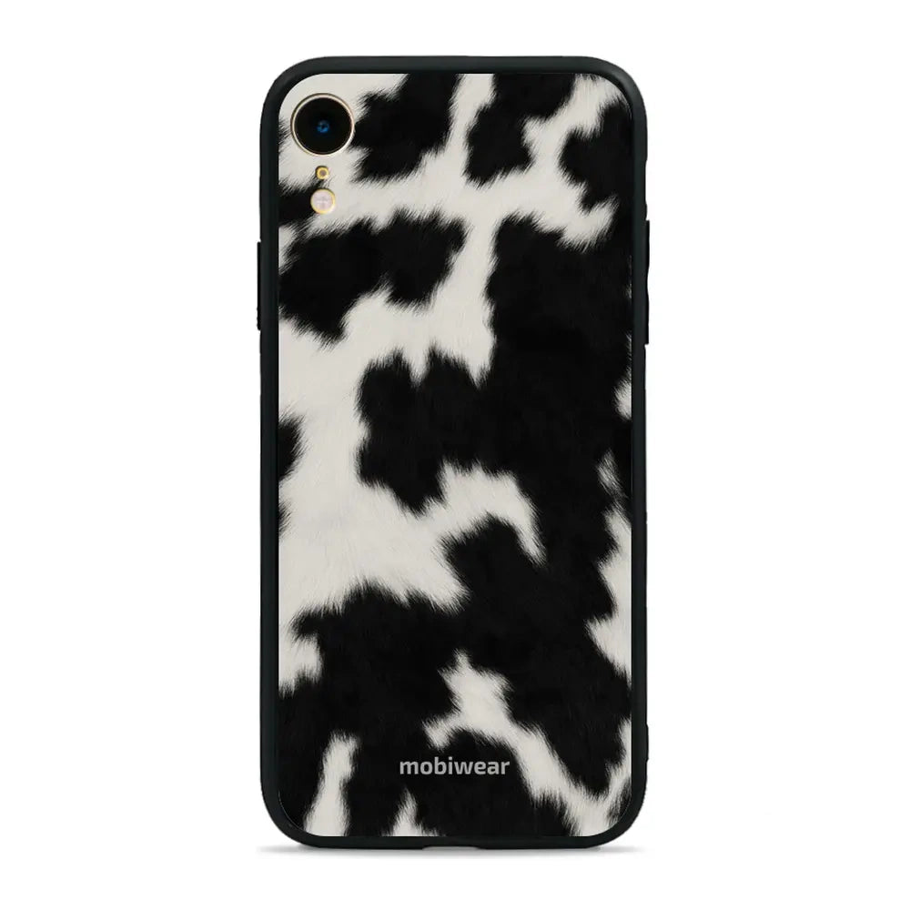 Handyhülle für iPhone Xr, Mobiwear Glossy Case, Kuhfell-Optik