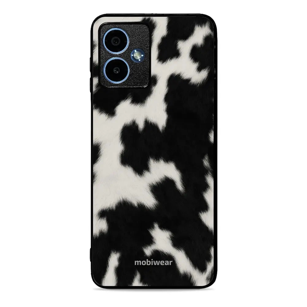 Handyhülle für Motorola Moto G14, Mobiwear Glossy Case, Kuhfell-Optik