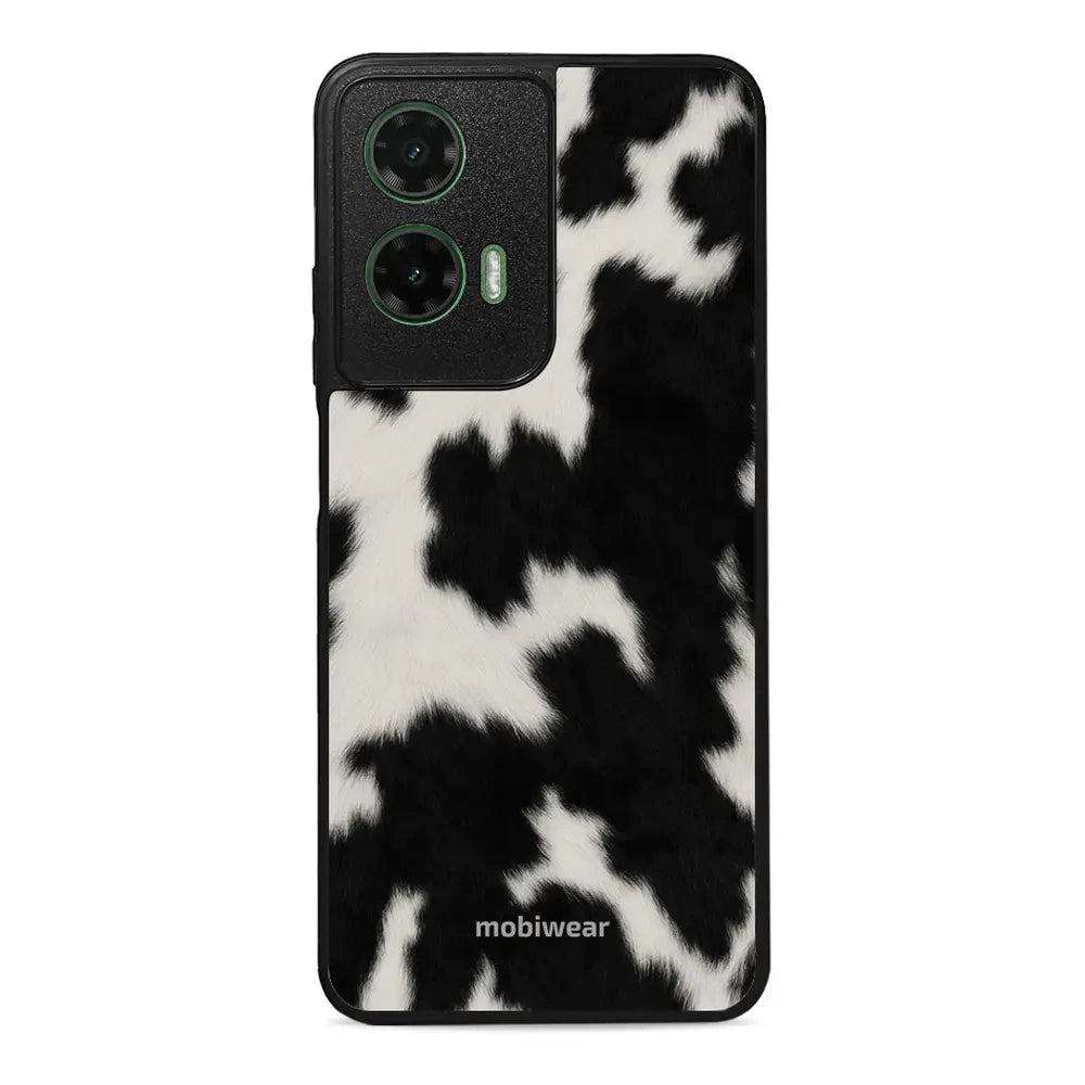 Handyhülle für Motorola Moto G35 5G, Mobiwear Glossy Case, Kuhfell-Optik