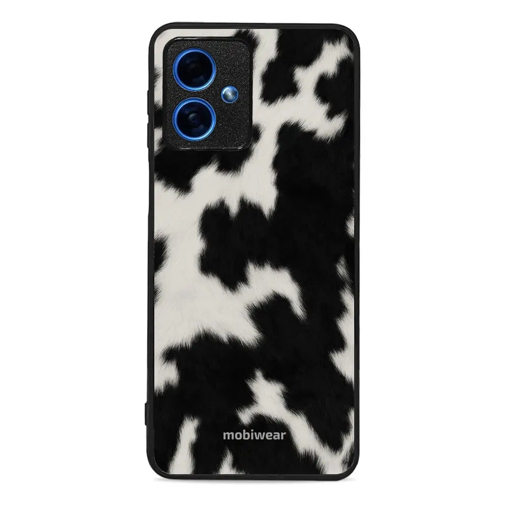 Handyhülle für Motorola Moto G54 5G, Mobiwear Glossy Case, Kuhfell-Optik