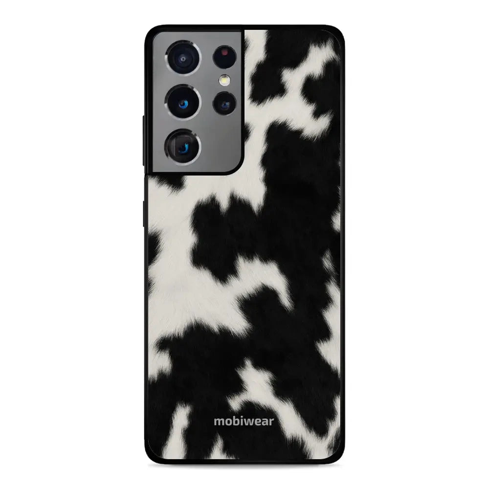 Handyhülle für Galaxy S21 Ultra, Mobiwear Glossy Case, Kuhfell-Optik