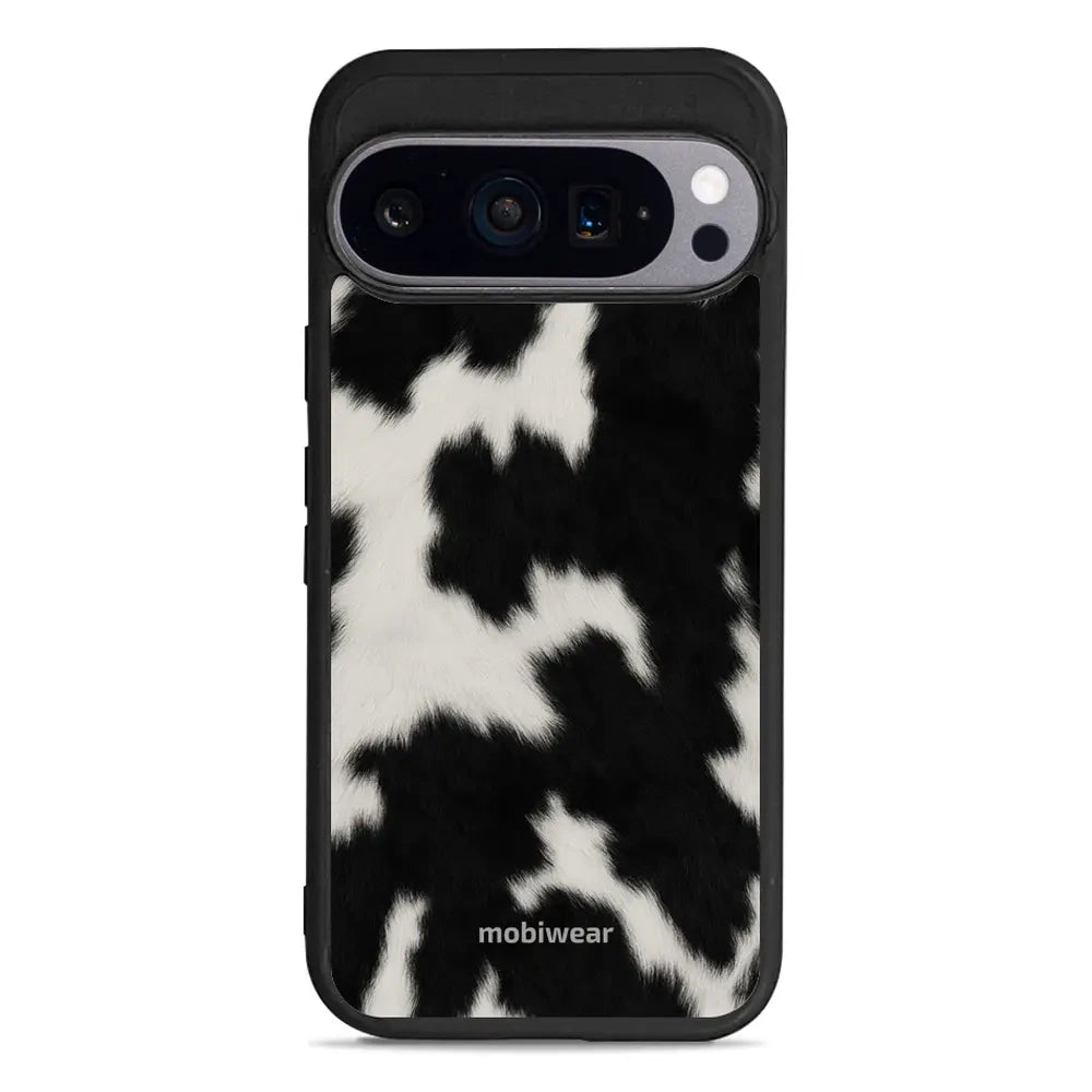 Handyhülle für Google Pixel 9, Mobiwear Glossy Case, Kuhfell-Optik