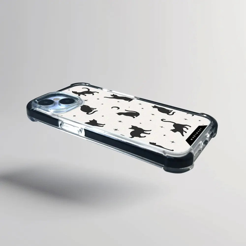 Handyhülle für iPhone 11 Pro mit MagSafe, Mobiwear Elite Bumper, Katzen-Nacht