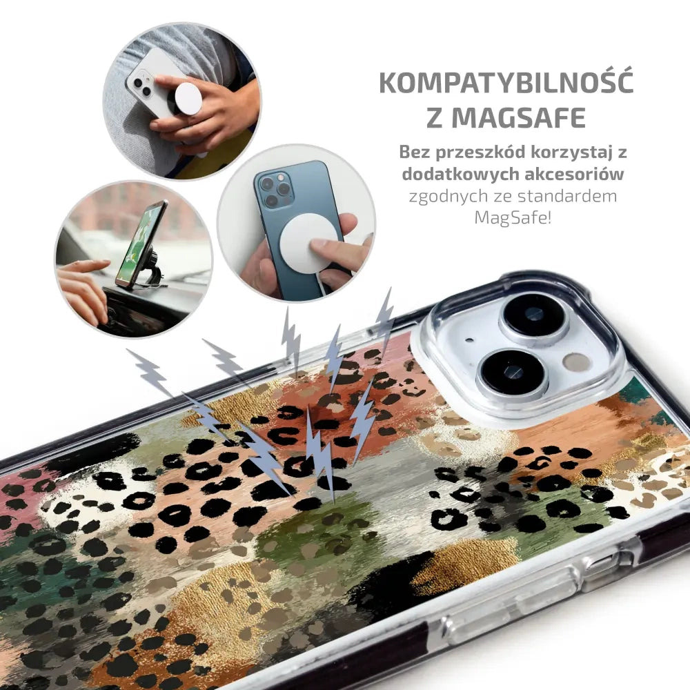 Handyhülle für iPhone 12 Pro Max mit MagSafe, Mobiwear Elite Bumper, Malerische Tupfen