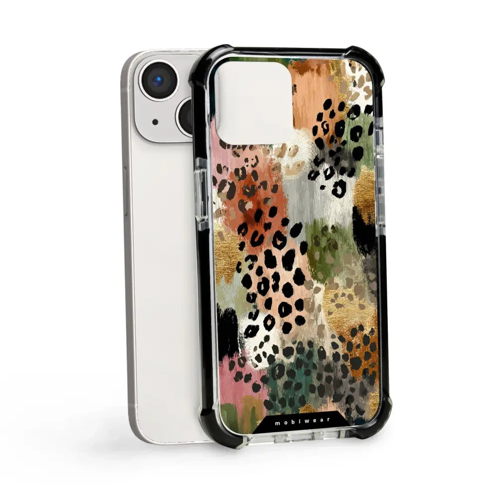Handyhülle für iPhone 13 Mini mit MagSafe, Mobiwear Elite Bumper, Malerische Tupfen