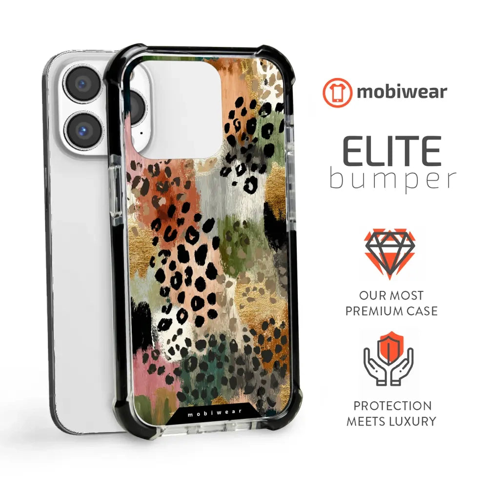 Handyhülle für iPhone 13 Pro mit MagSafe, Mobiwear Elite Bumper, Malerische Tupfen