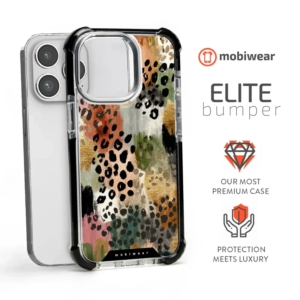 Handyhülle für iPhone 14 Pro mit MagSafe, Mobiwear Elite Bumper, Malerische Tupfen