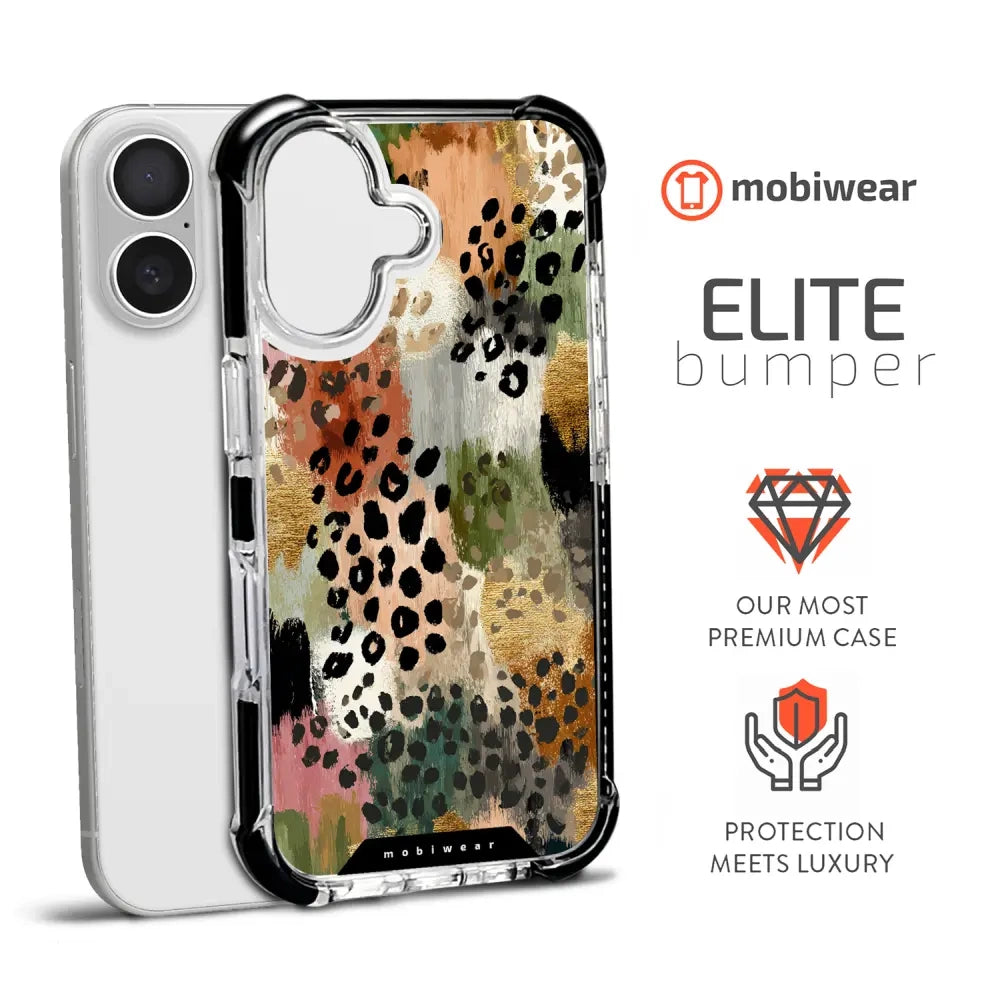 Handyhülle für iPhone 16 mit MagSafe, Mobiwear Elite Bumper, Malerische Tupfen
