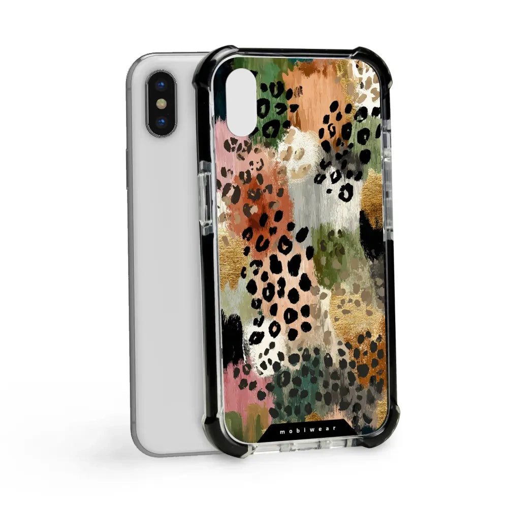 Handyhülle für iPhone X mit MagSafe, Mobiwear Elite Bumper, Malerische Tupfen
