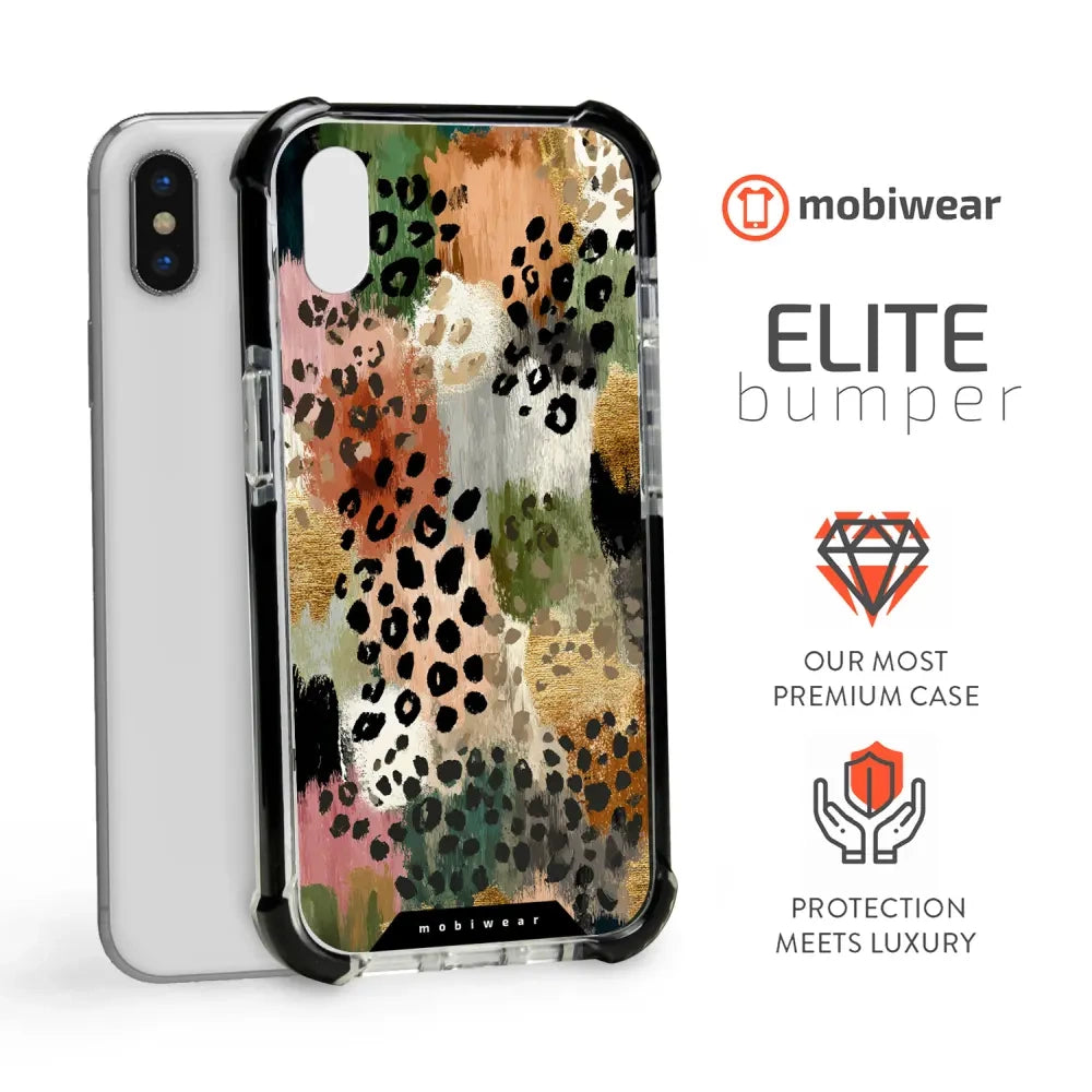 Handyhülle für iPhone X mit MagSafe, Mobiwear Elite Bumper, Malerische Tupfen