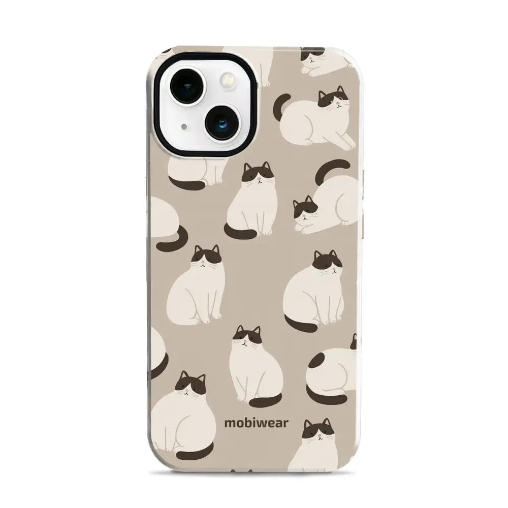 Handyhülle für iPhone 13, Mobiwear Elite Pro, Kaffe Miau