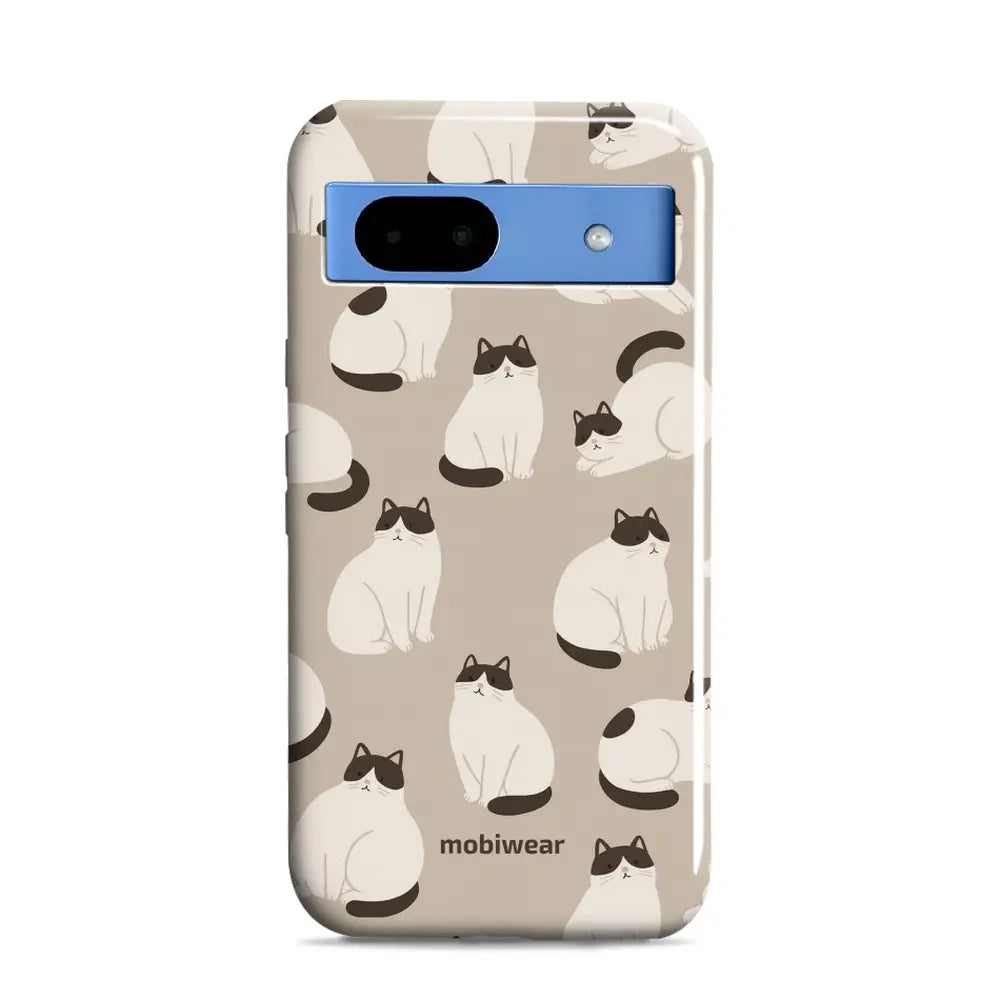 Handyhülle für Google Pixel 8a, Mobiwear Elite Pro, Kaffe Miau