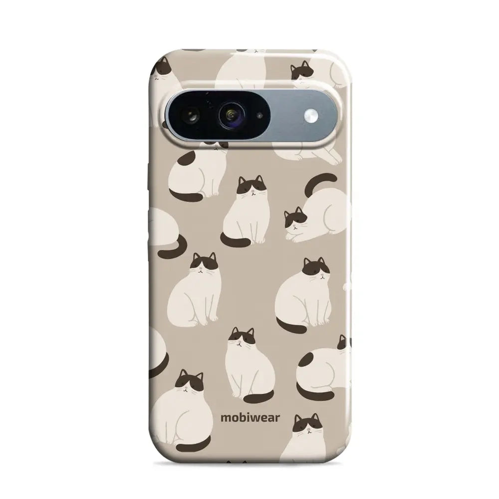 Handyhülle für Google Pixel 9, Mobiwear Elite Pro, Kaffe Miau