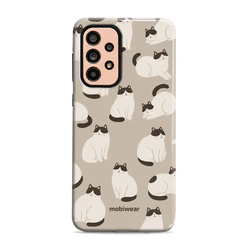 Handyhülle für Galaxy A53 5G, Mobiwear Elite Pro, Kaffe Miau