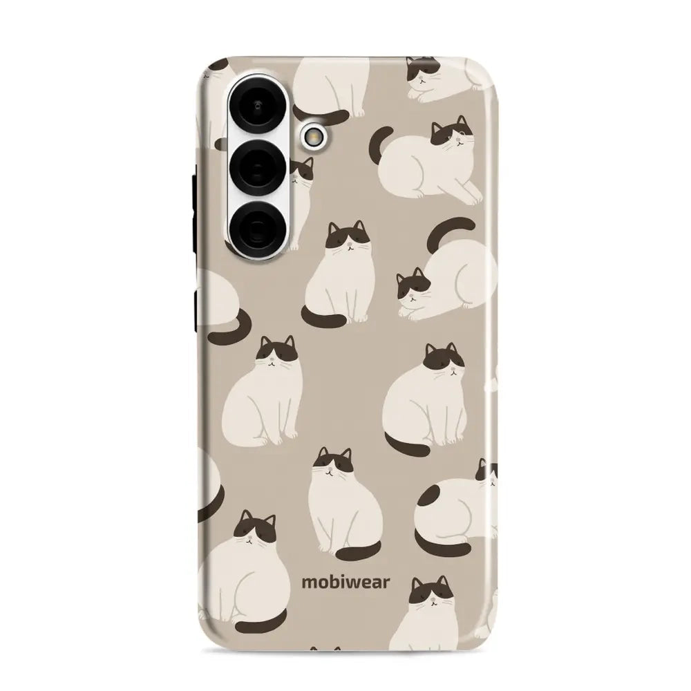 Handyhülle für Galaxy S25 Plus, Mobiwear Elite Pro, Kaffe Miau