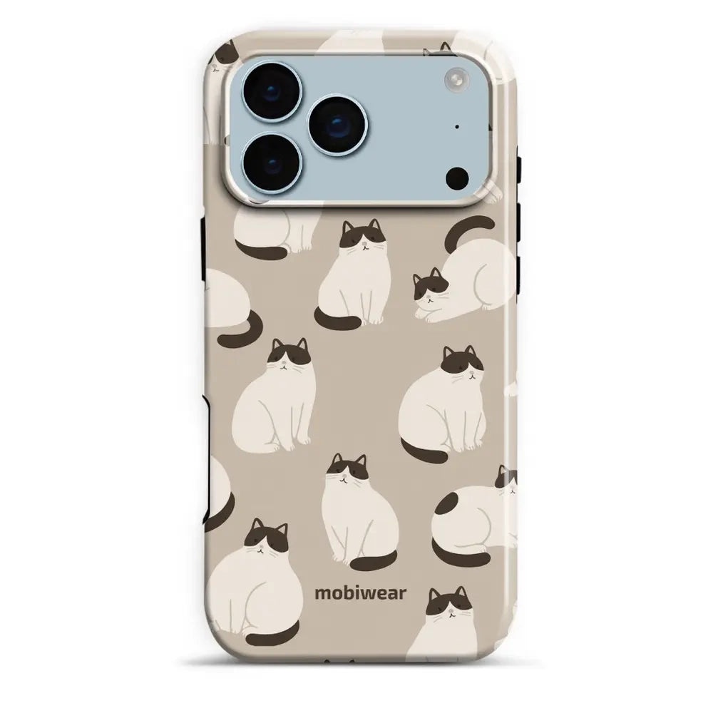 Handyhülle für iPhone 17 Pro Max, Mobiwear Elite Pro, Kaffe Miau