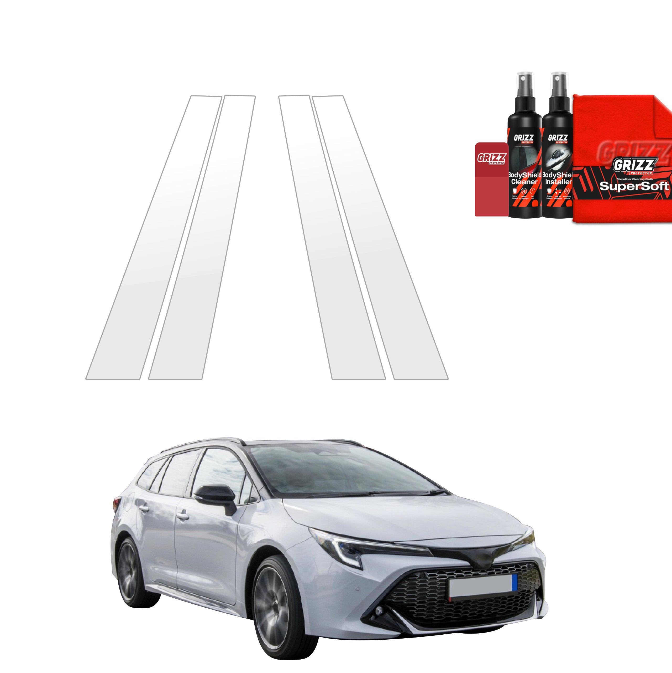 4in1 Schutzfolie Grizz Protector für B-Säule - Toyota Corolla Kombi (2019-2022)