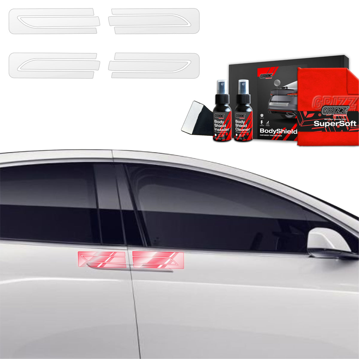 4in1 Schutzfolie Grizz Protector für Türgriffmulden - Tesla Model X (2021-2026)