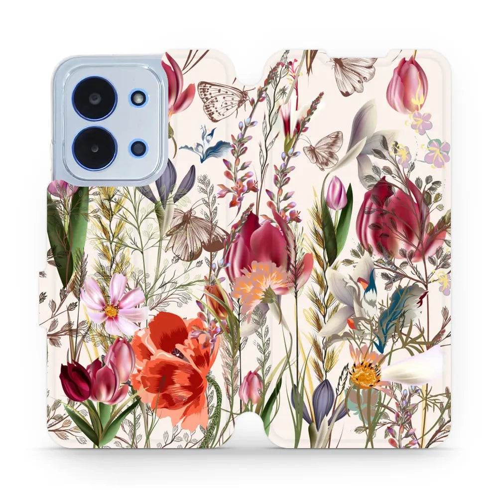 Handyhülle mit klappe für Xiaomi Redmi 15C 4G / 5G, Mobiwear Book, Blumenstrauß