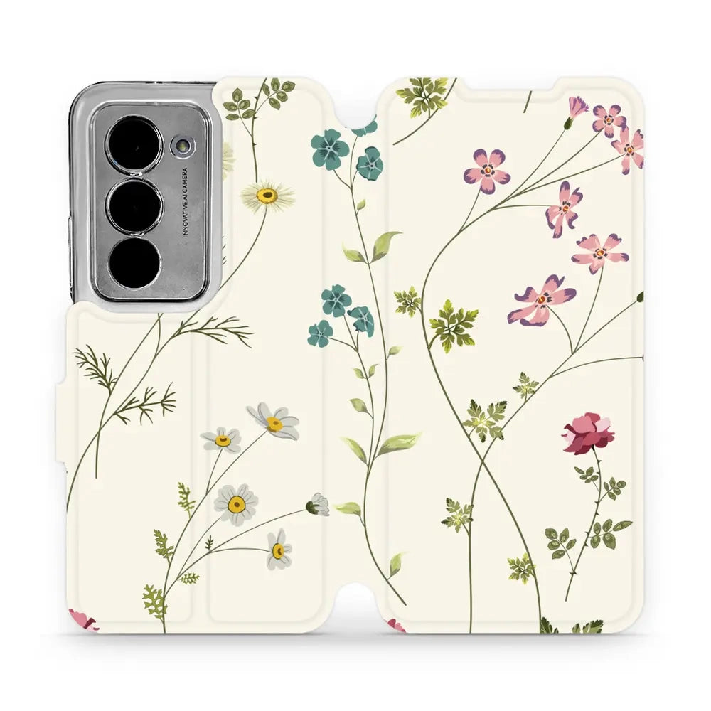 Handyhülle mit klappe für Xiaomi Redmi 15 5G, Mobiwear Book, Feldblumen