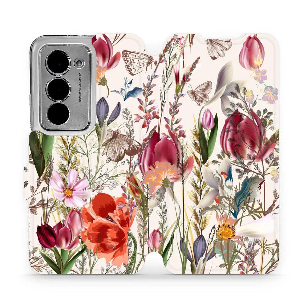 Handyhülle mit klappe für Xiaomi Redmi 15 5G, Mobiwear Book, Blumenstrauß