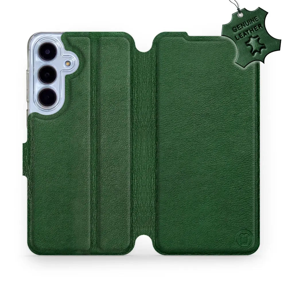 Echtleder Handyhülle für Galaxy S25 FE, Mobiwear Leather, Grün