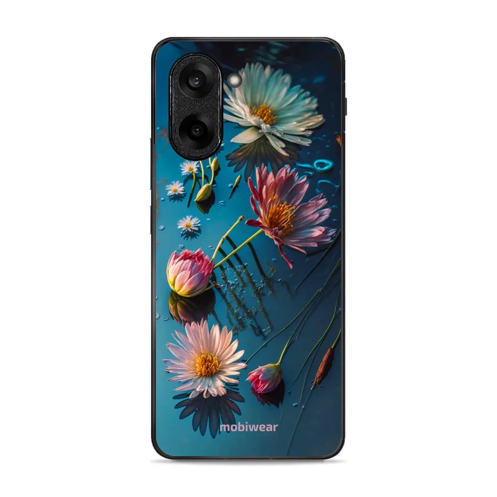 Handyhülle für OnePlus Nord CE5 5G, Mobiwear Glossy Case, Blau-Blumig