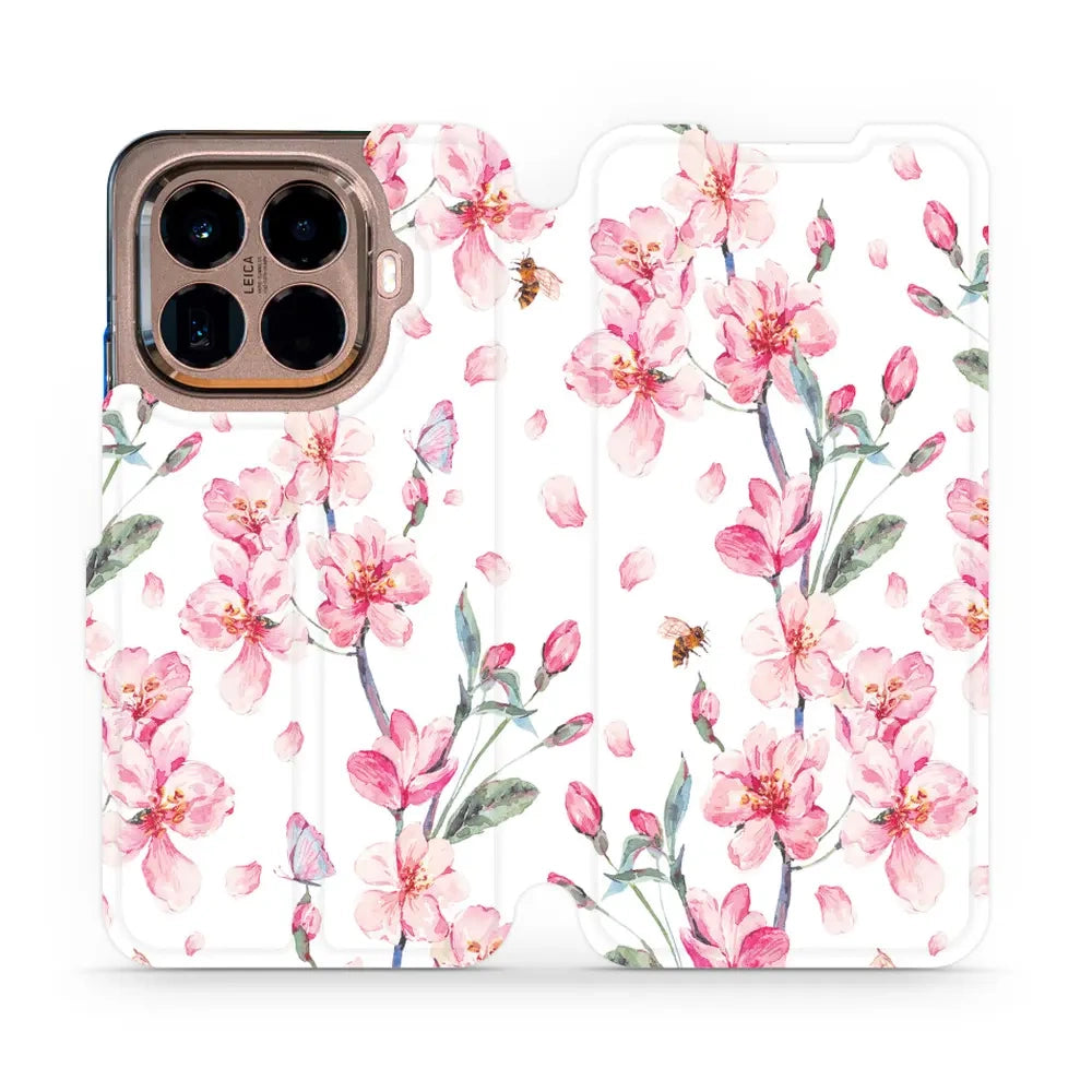 Handyhülle mit klappe für Xiaomi 15T Pro, Mobiwear Book, Rosa Frühling