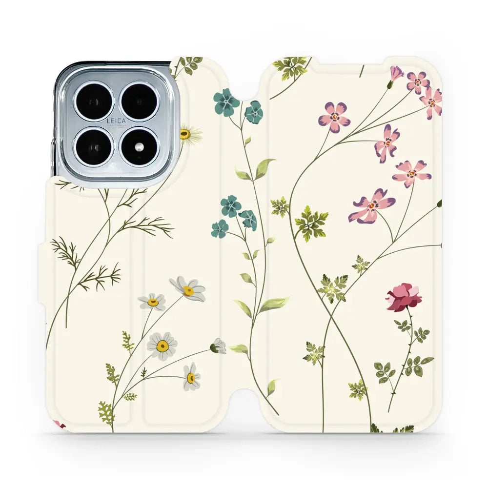 Handyhülle mit klappe für Xiaomi 17, Mobiwear Book, Feldblumen