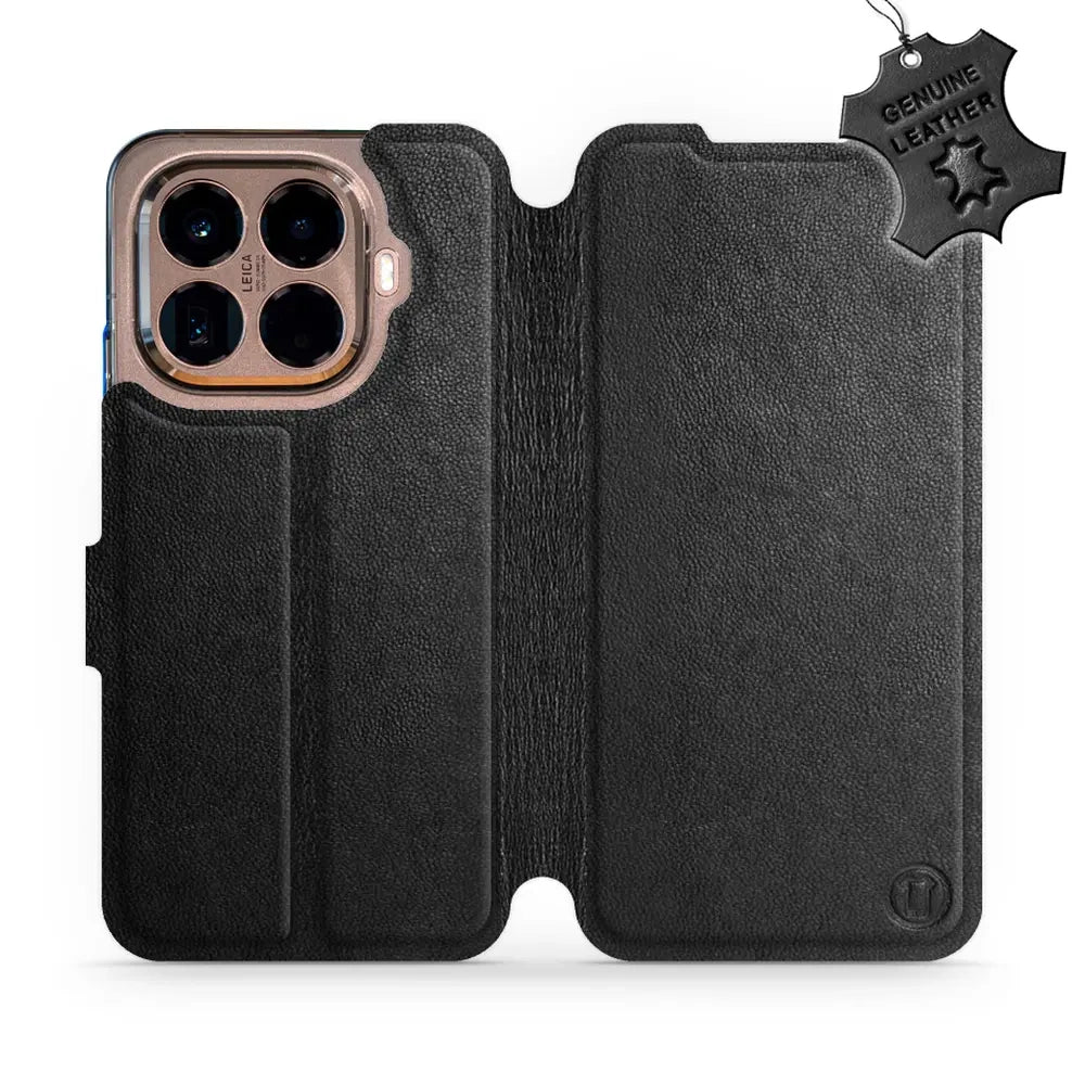 Echtleder Handyhülle für Xiaomi 15T Pro, Mobiwear Leather, Schwarz
