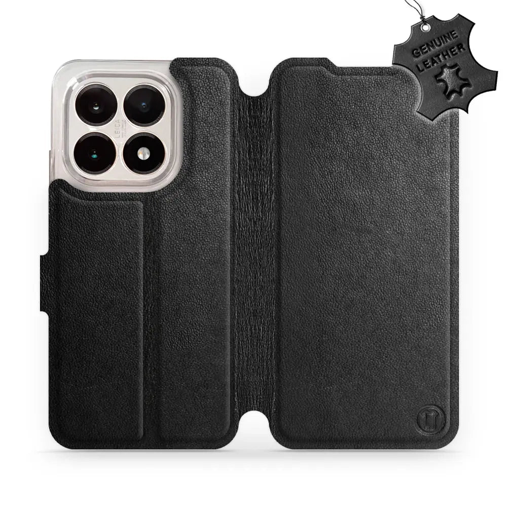 Echtleder Handyhülle für Xiaomi 15T, Mobiwear Leather, Schwarz