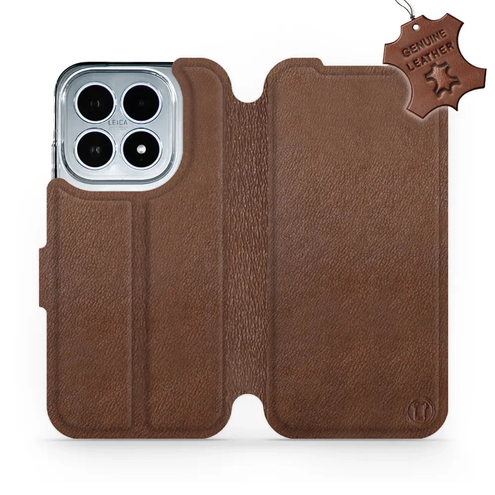 Echtleder Handyhülle für Xiaomi 17, Mobiwear Leather, Braun