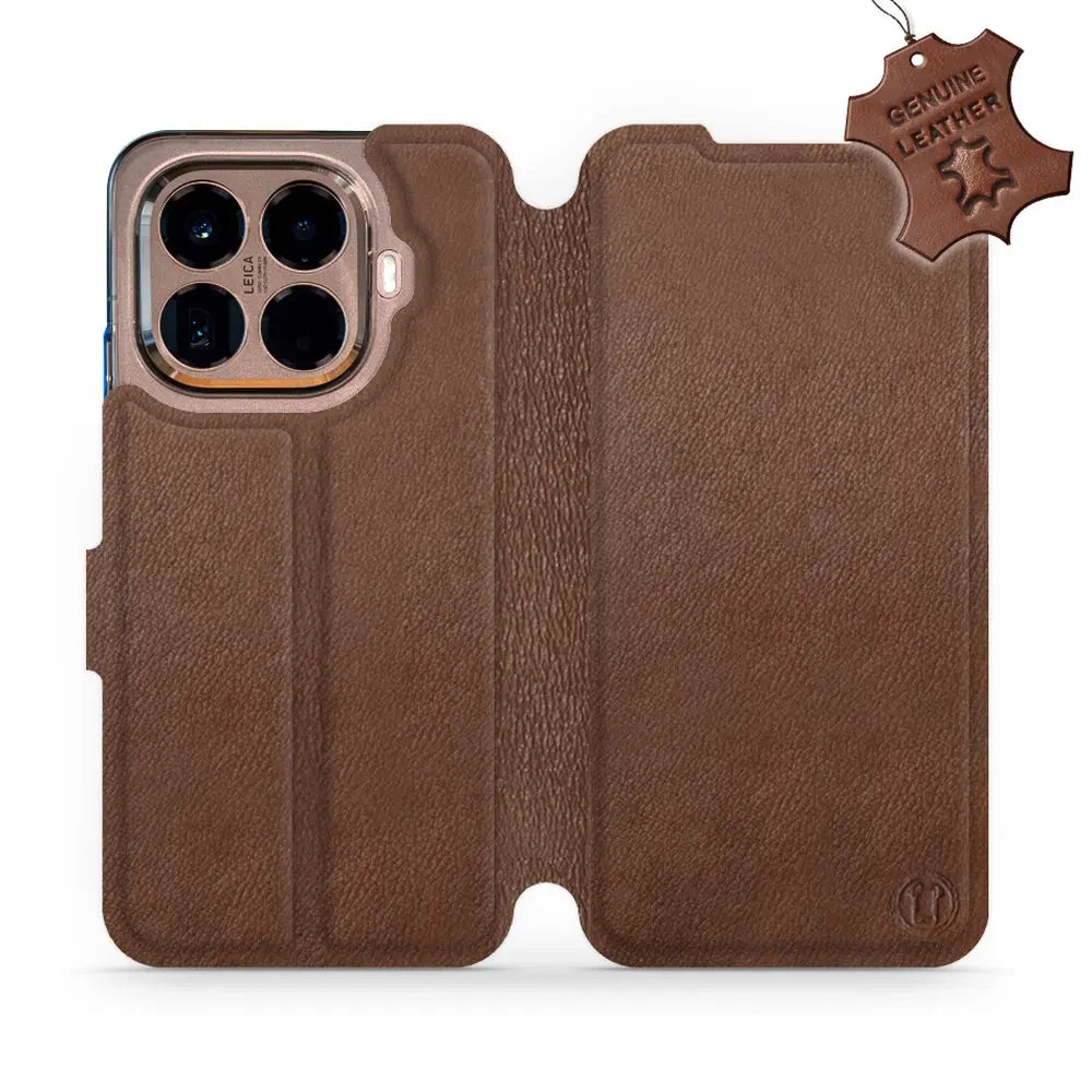 Echtleder Handyhülle für Xiaomi 15T Pro, Mobiwear Leather, Braun