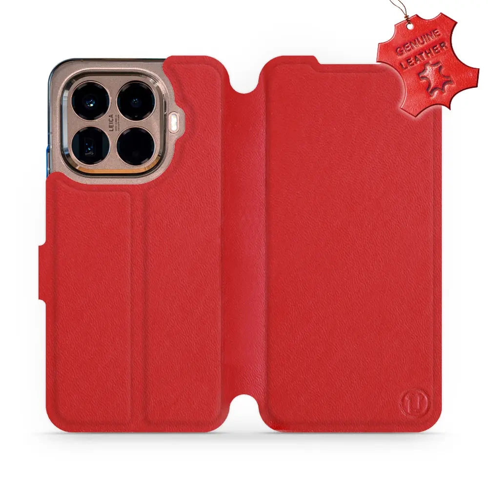 Echtleder Handyhülle für Xiaomi 15T Pro, Mobiwear Leather, Rot