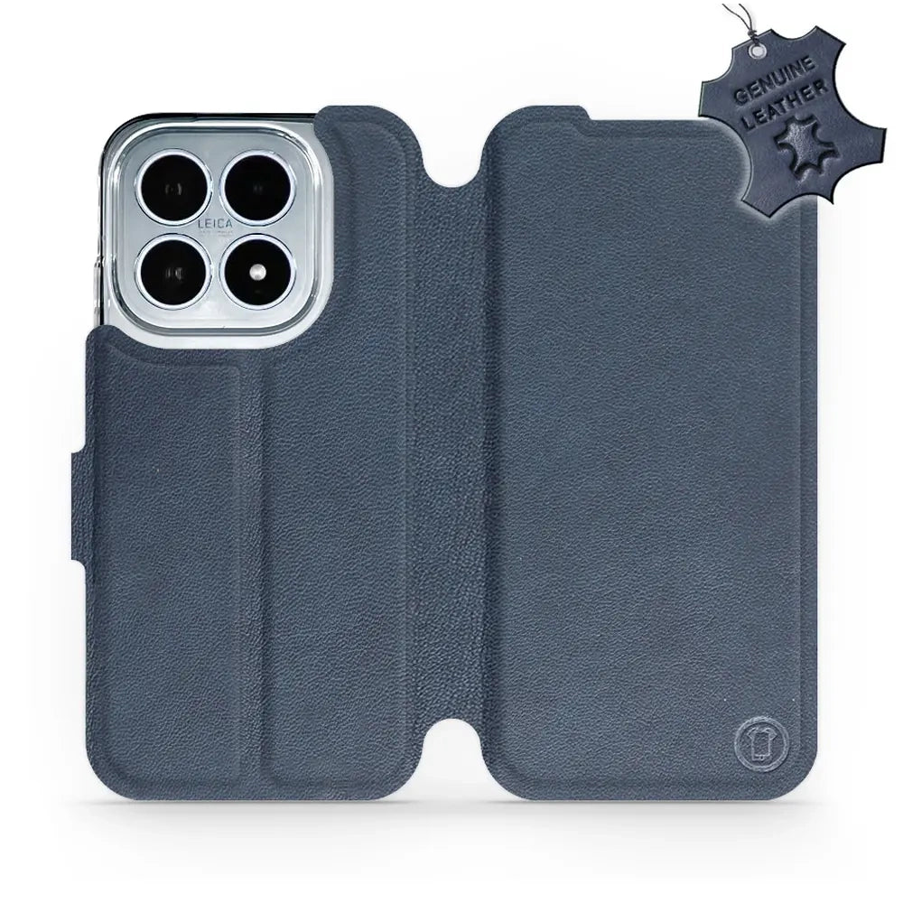 Echtleder Handyhülle für Xiaomi 17, Mobiwear Leather, Dunkelblau