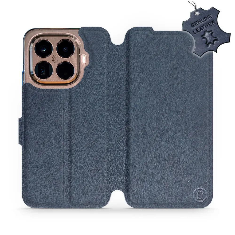 Echtleder Handyhülle für Xiaomi 15T Pro, Mobiwear Leather, Dunkelblau