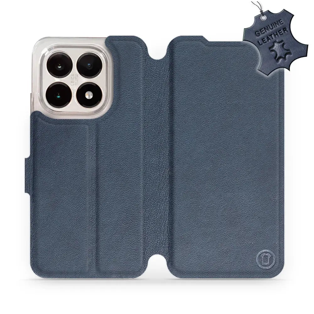 Echtleder Handyhülle für Xiaomi 15T, Mobiwear Leather, Dunkelblau