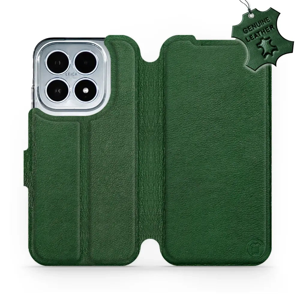 Echtleder Handyhülle für Xiaomi 17, Mobiwear Leather, Grün