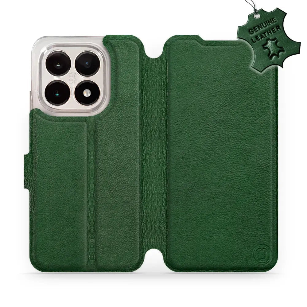 Echtleder Handyhülle für Xiaomi 15T, Mobiwear Leather, Grün
