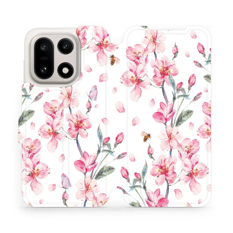 Handyhülle mit klappe für OnePlus 15, Mobiwear Book, Rosa Frühling
